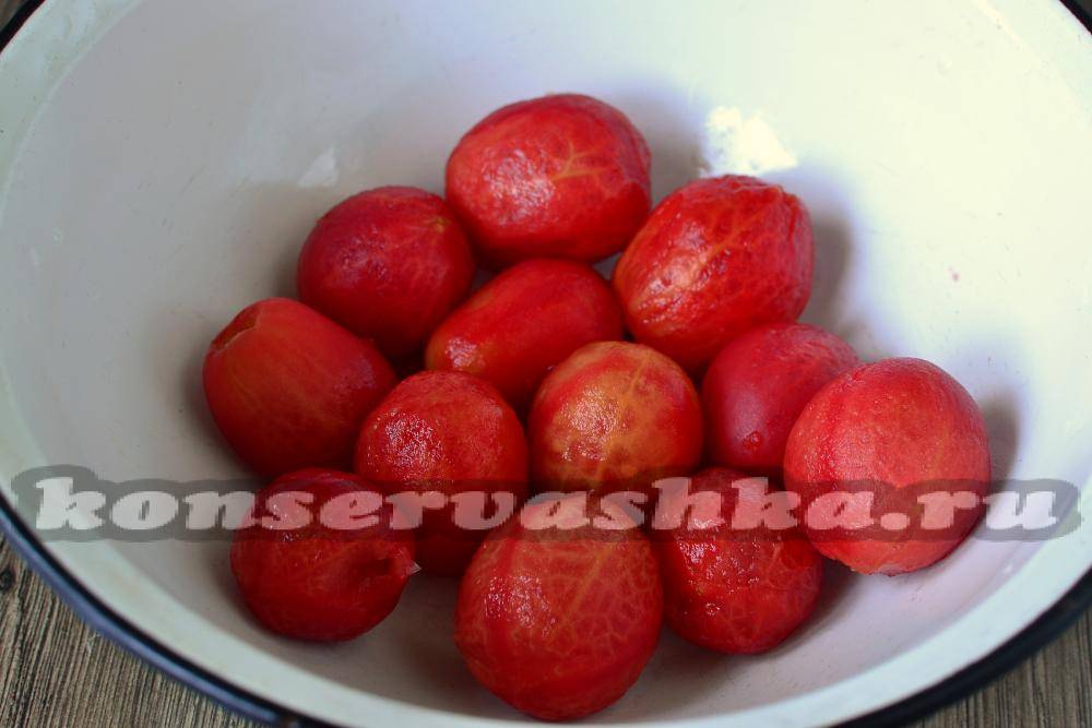 Рецепты быстрого посола помидоров без кожицы на зиму