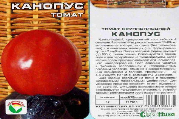 Характеристика и описание сорта томата Канопус, урожайность