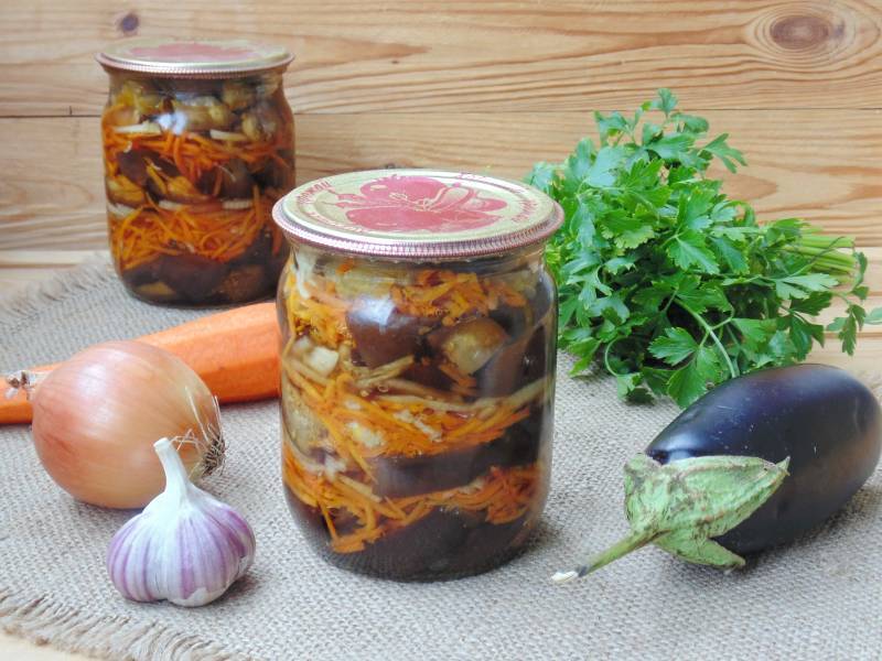 Рецепт квашеных баклажанов с морковью зеленью и чесноком на зиму