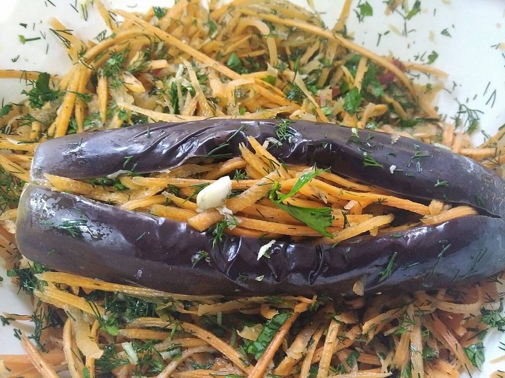 Баклажаны квашеные с морковью зеленью и чесноком на зиму: 6 лучших рецептов с фото