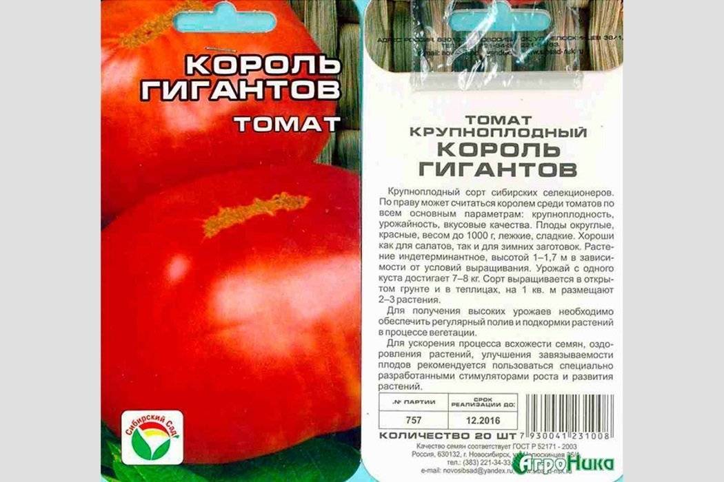Характеристика и описание сорта томата Король Гигантов, его урожайность